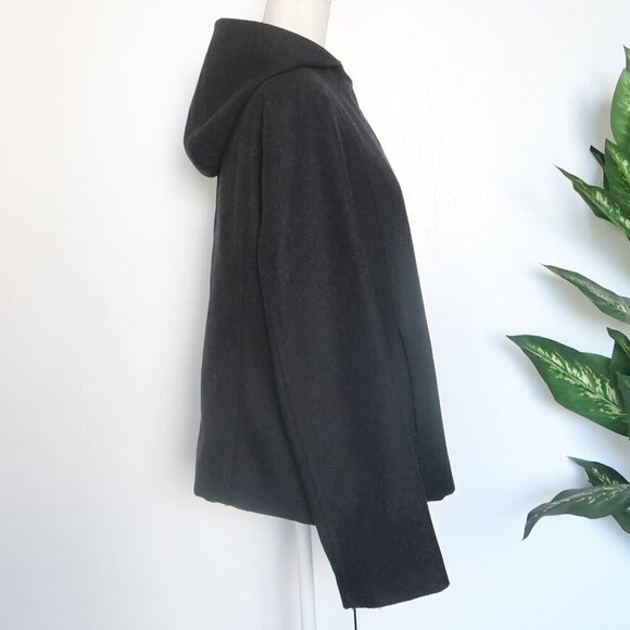 J. Crew Charcoal Grey Wool Long Sleeve Short Coat with Hood Size L Large - Picture 5 of 9
